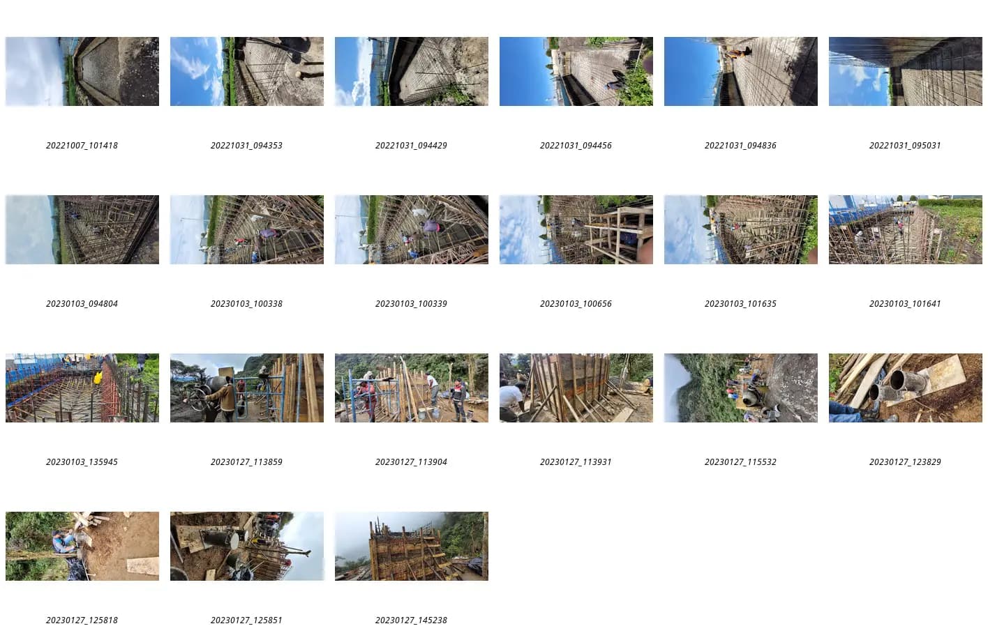 Water tank construction works, photographic record 22 of 22